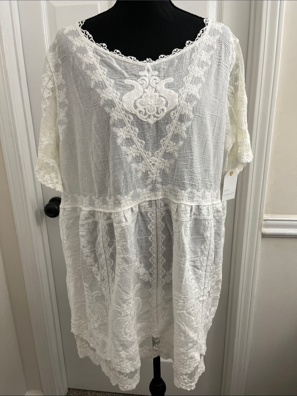 White Lace Women's Swim Coverup Tunic